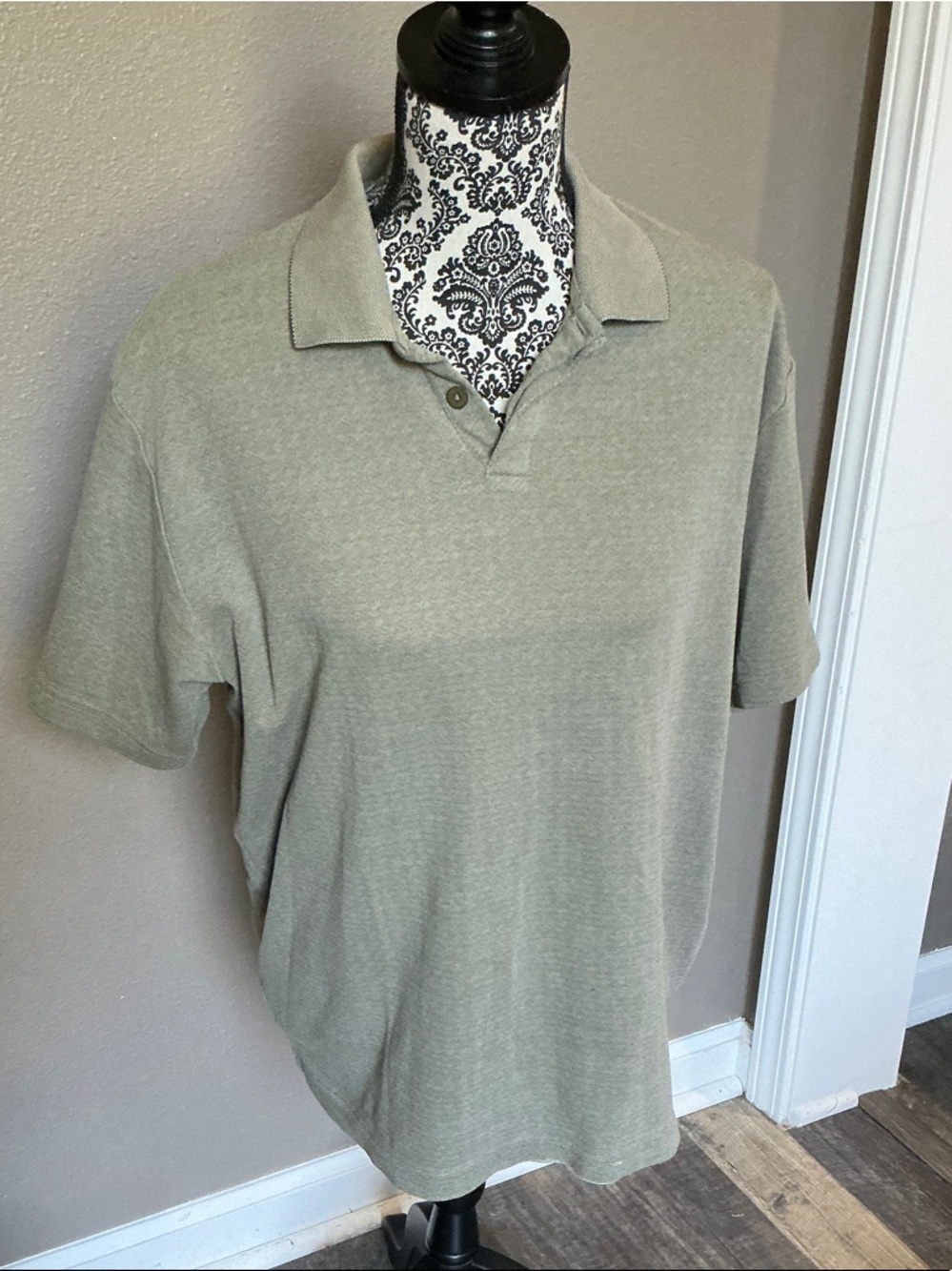 Claiborne Men's Polo - Sage Green Knit Size M